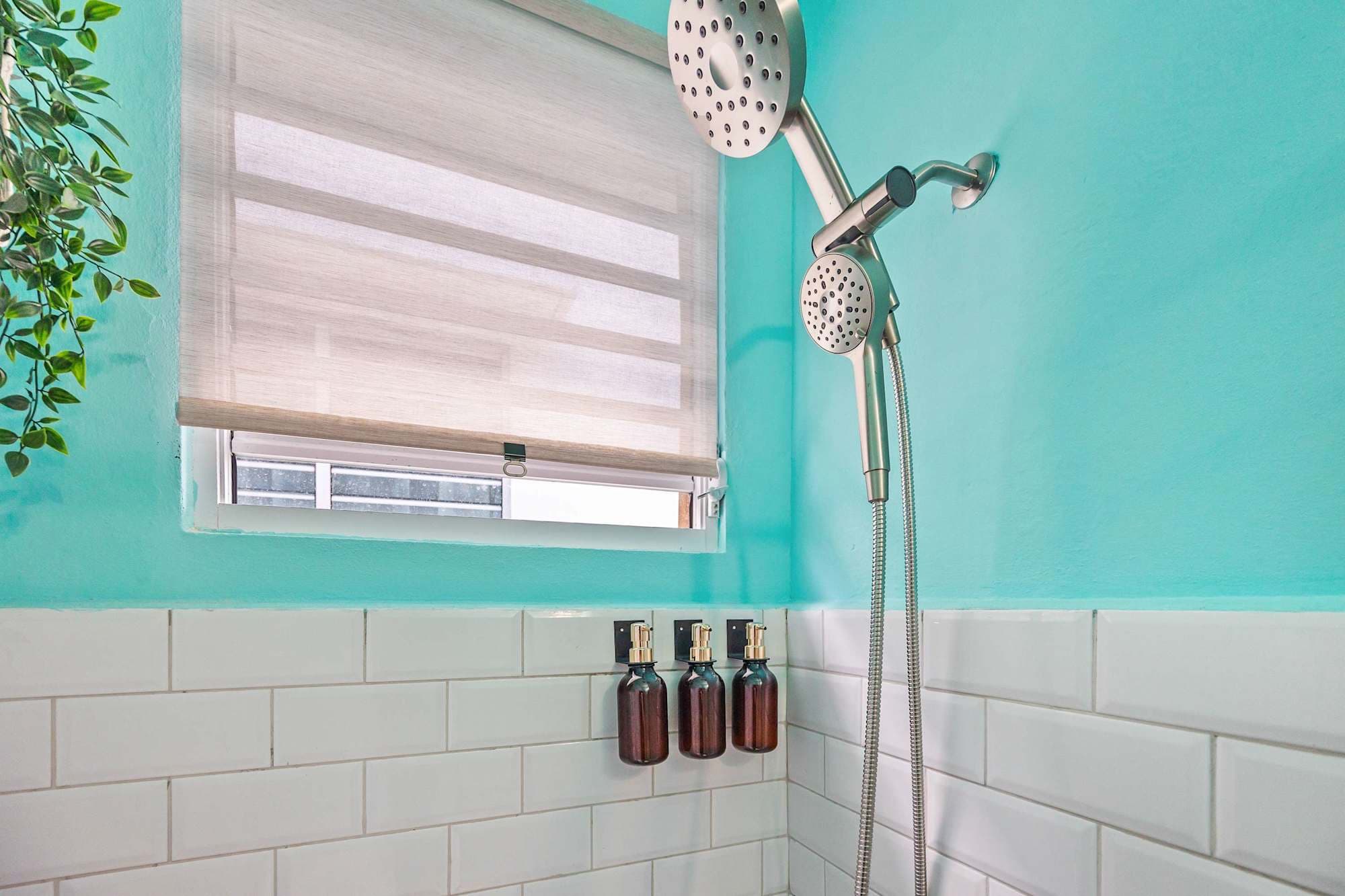Shower with refillable toiletries