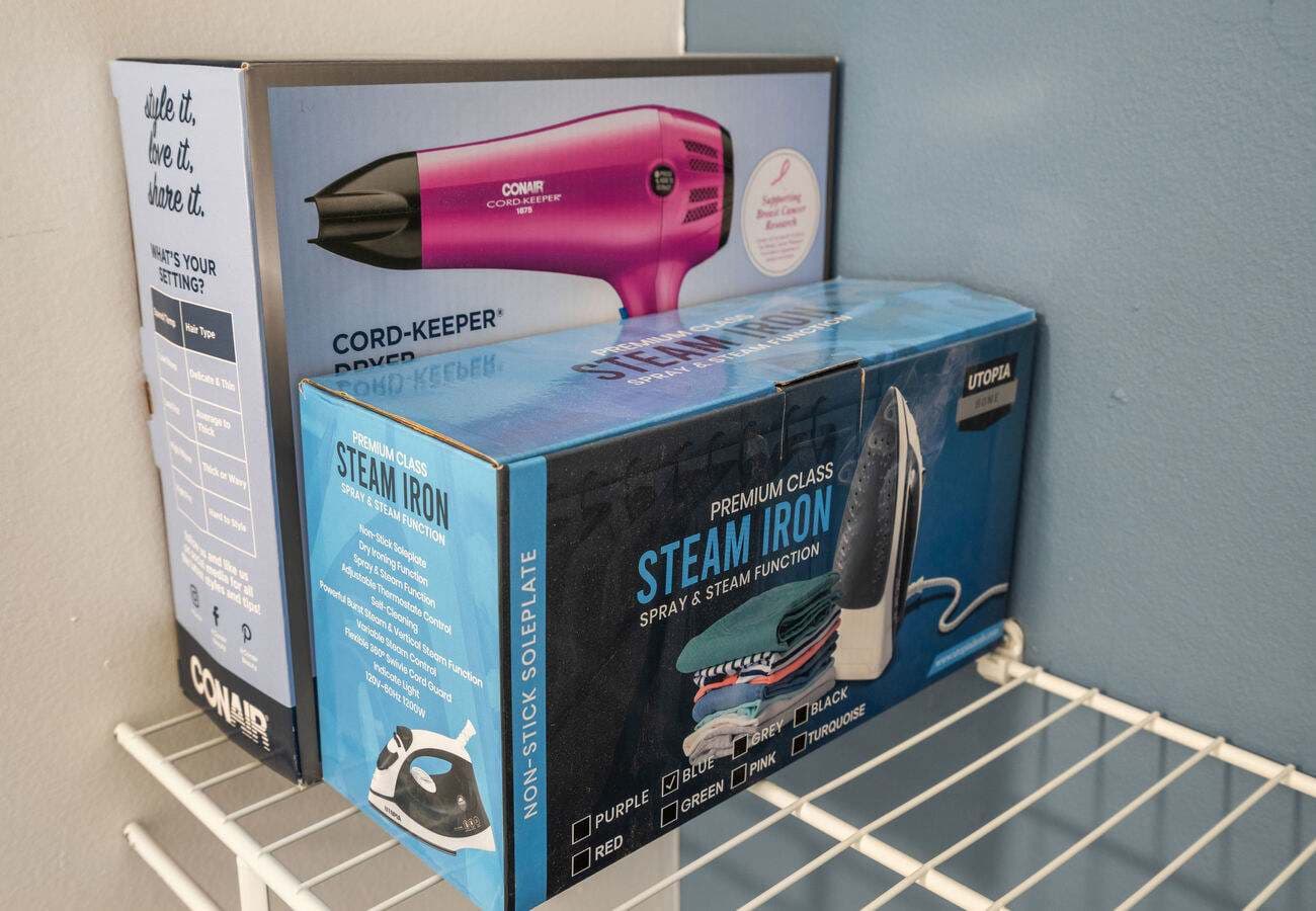 Everyday essentials: hair dryer & clothes steam iron
