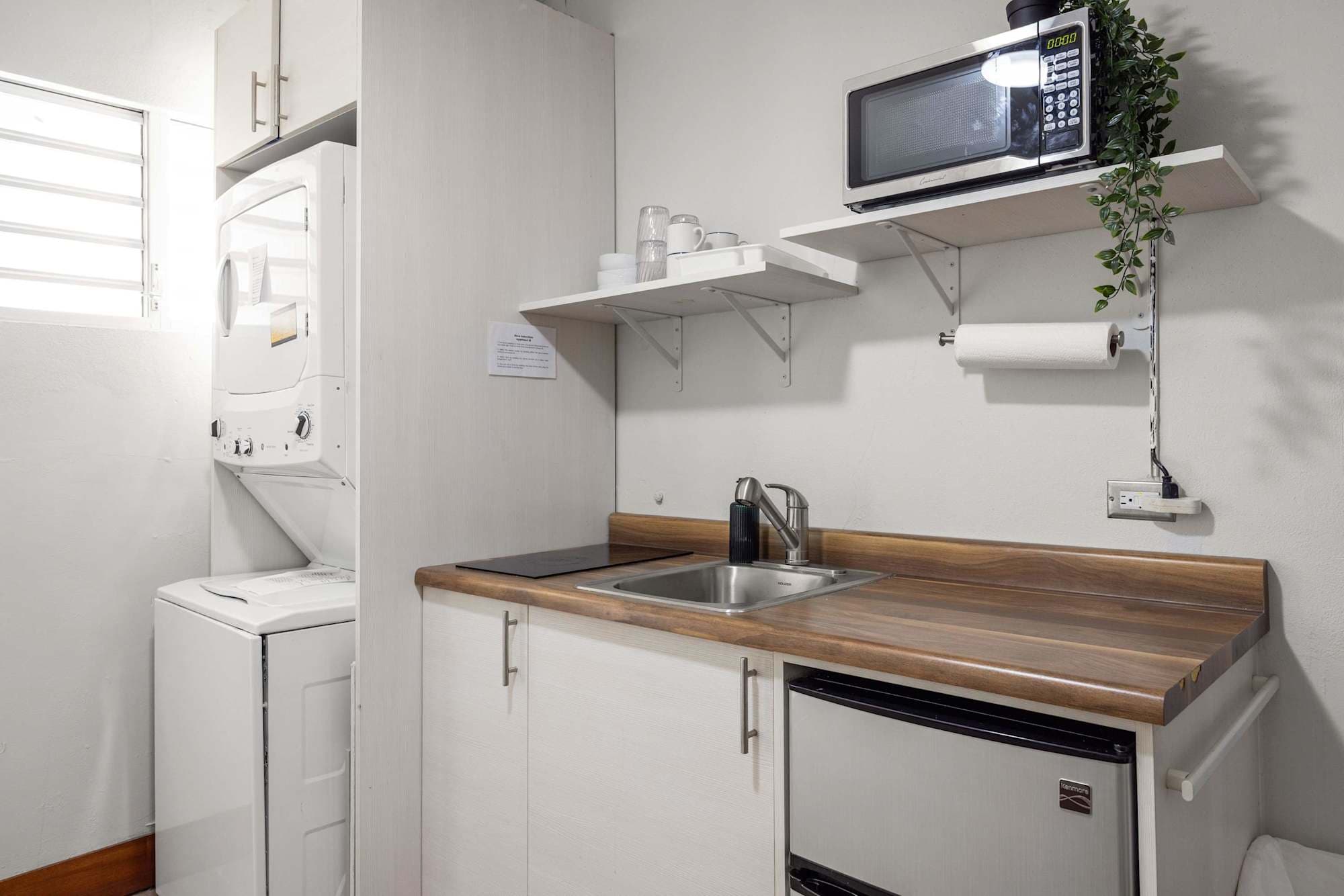 Laundry corner and microwave area