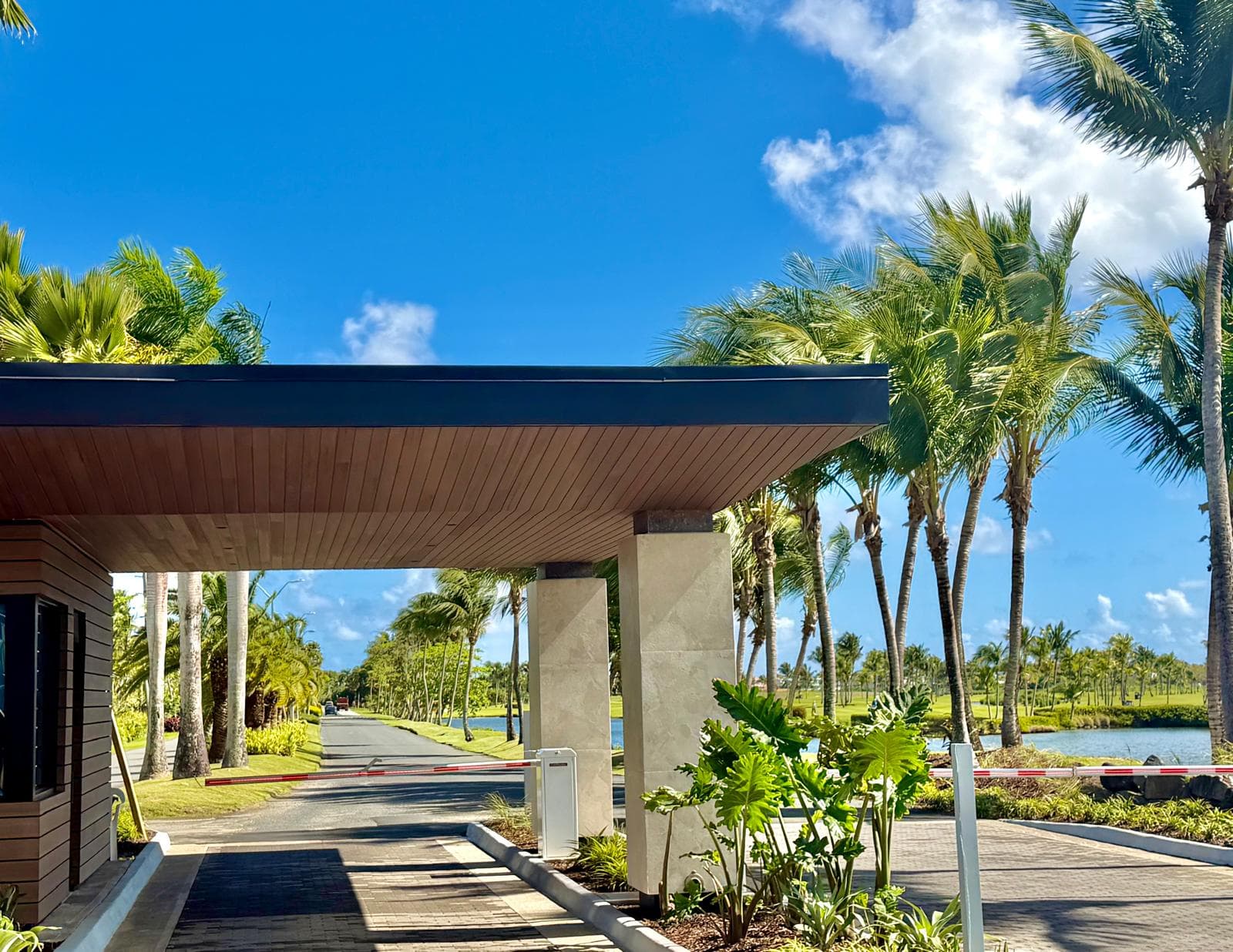 Gated resort entrance with private access code