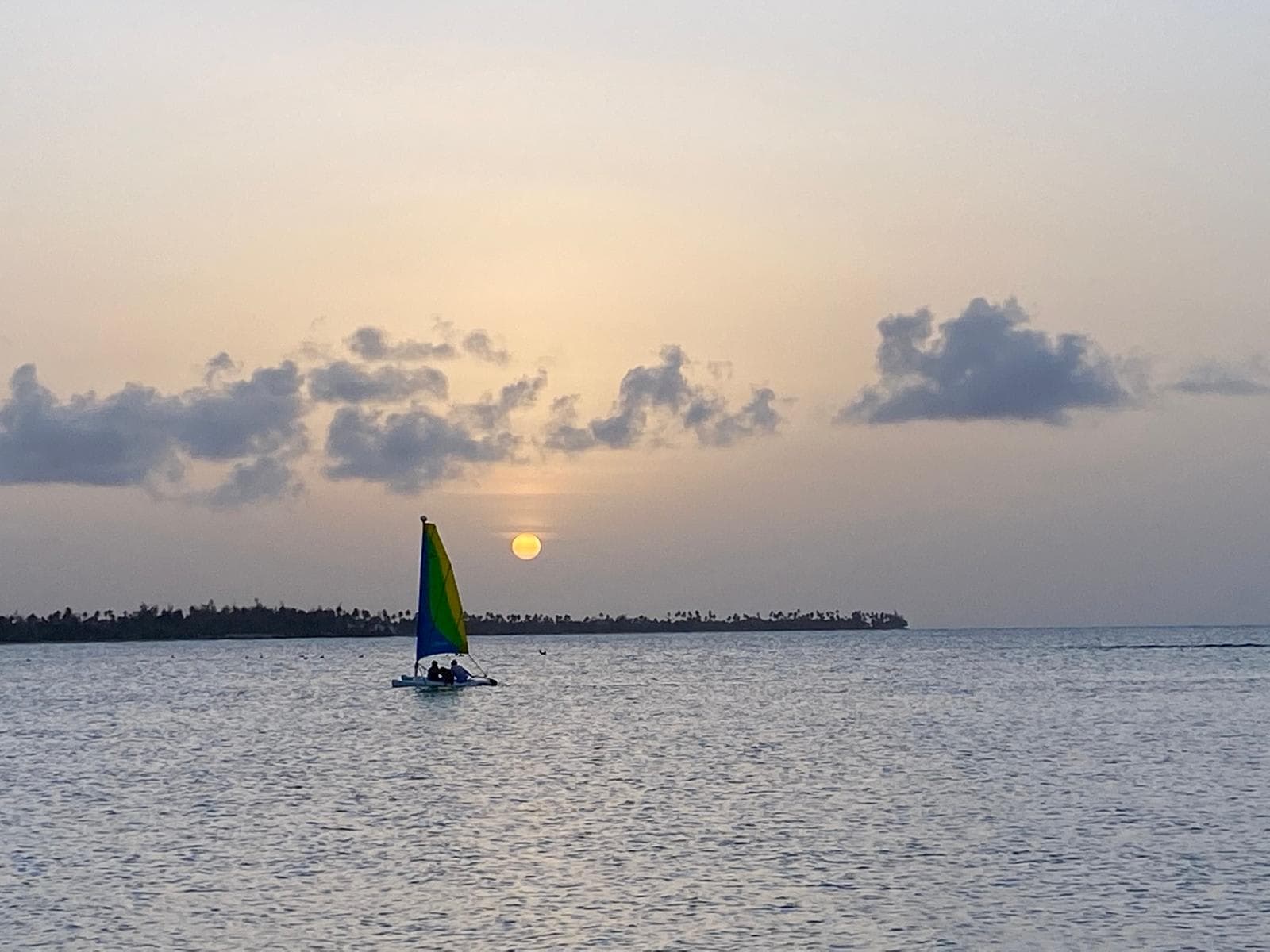 Sailing at sunset on Puerto Rico's northeast coast